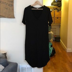 GAP black cotton midi dress